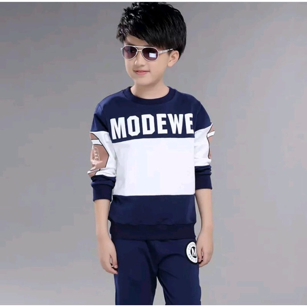 SETELAN SWEATER ANAK MOTIF MOEDEW SIZE 1-5 TAHUN TERBARU BAHAN BABYTERRY LEMBUT NYAMAN DIPAKAI