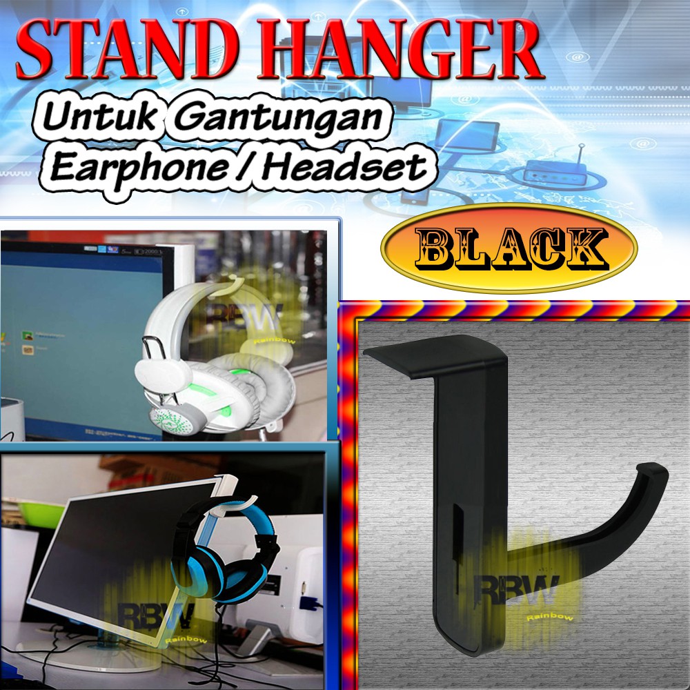 Stand  Bracket Hanger Gantung Headphone Headset Gantungan Hook Handsfree Earphone Holder Rack Dindin