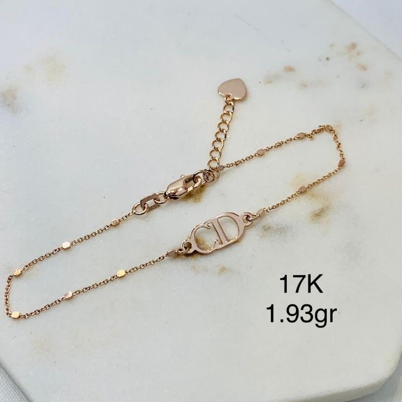 Gelang Jedar Model CD Brand Emas Asli 750 17K Mas Rose Gold