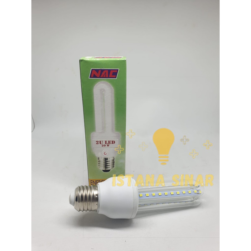 Lampu PLC LED NAC 2U 20 Watt Cahaya Putih / Bohlam murah / LED Neon