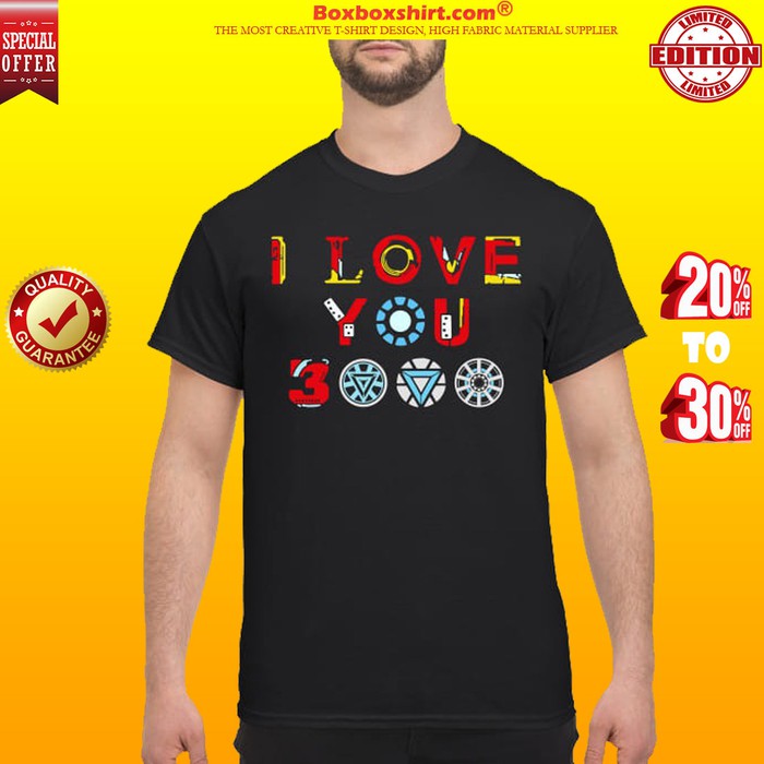 KAOS AVENGERS ENDGAME IRON MAN I LOVE YOU 3000 4 CIRCLE BAJU TSHIRT