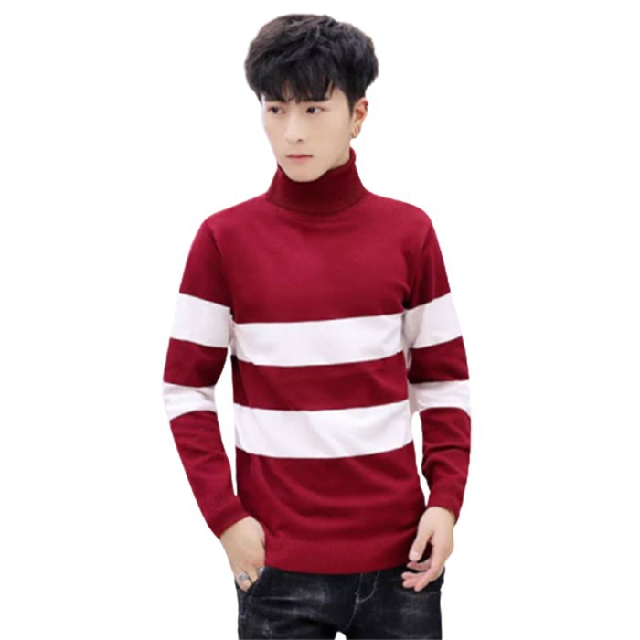 Sweater Pria Rajut Straight Long Neck man