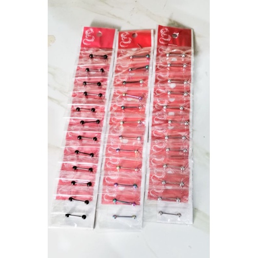 grosir/perlusin anting barbel mini 1cm/anting pria wanita 12pcs