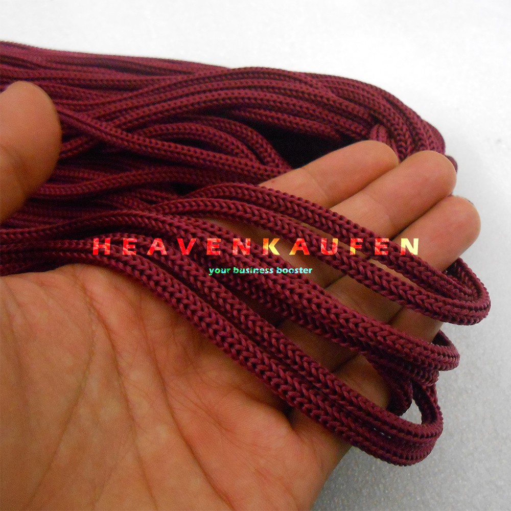 Tali Kur Filamen Besar 5 mm Warna Merah Hati Maroon Marun Harga Per Meter