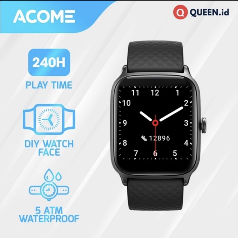 ACOME IOT Sport Smart Watch Tahan Air Bluetooth Monitor Kesehatan