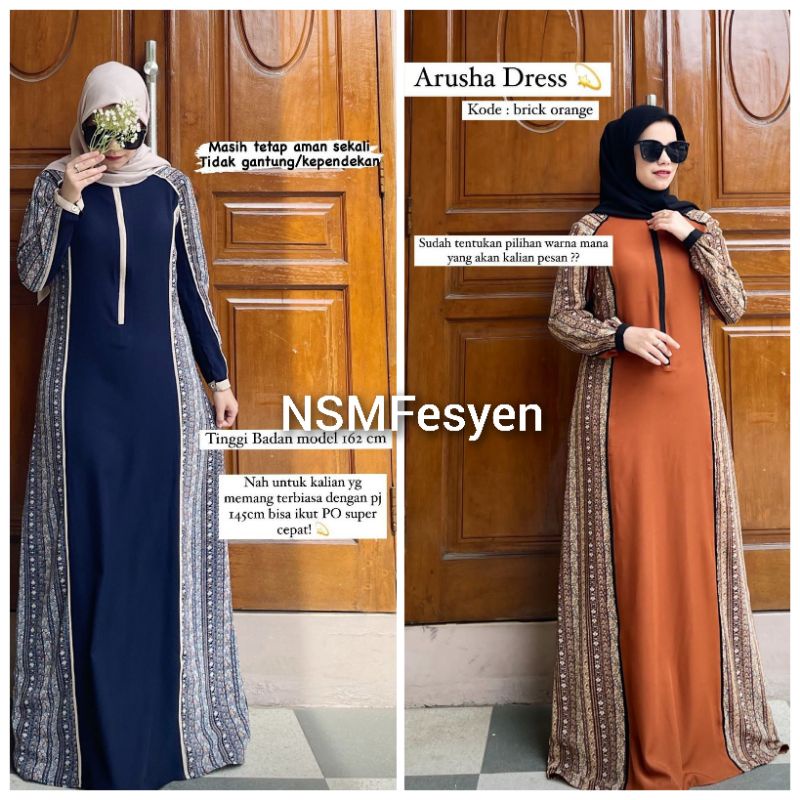 READY STOCK❗ARUSHA DRESS ORIGINAL ZEEN BY ZI Baju Gamis Muslimah Casual