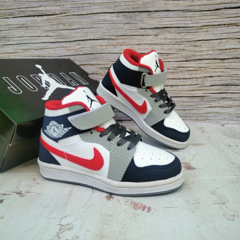 SEPATU ANAK NIKE AIR JORDAN NAVY GREY GRADE ORI SEPATU ANAK COWOK