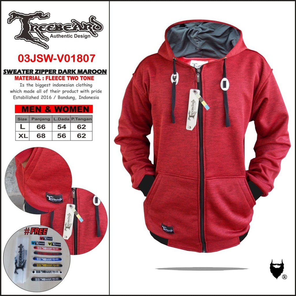 ORIGINAL TREEBEARD ! Jaket Hoodie Kombinasi - Jaket Pria Hoodie Zipper Original - Jaket Premium