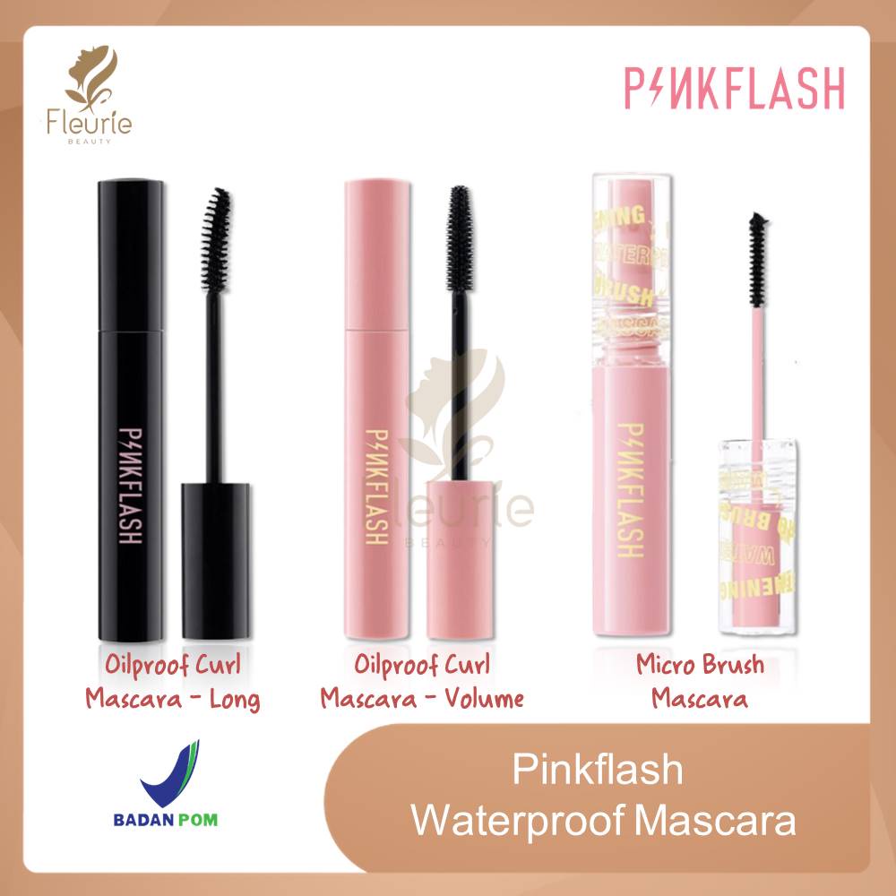 Pinkflash Oilproof Curl Mascara Long Volume / Lenghtening Waterproof Micro Brush Mascara Waterproof Original BPOM