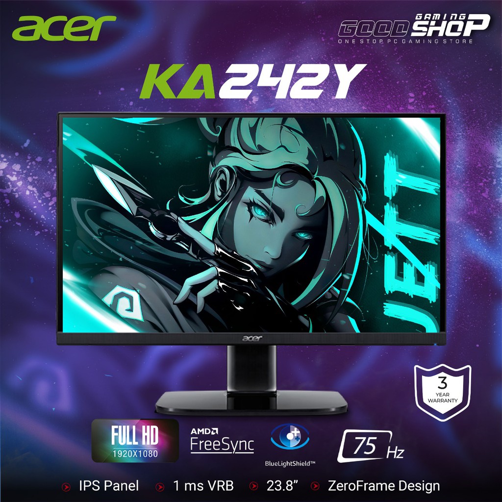 ACER KA242Y 24'' IPS 75Hz AMD FreeSync - Gaming Monitor