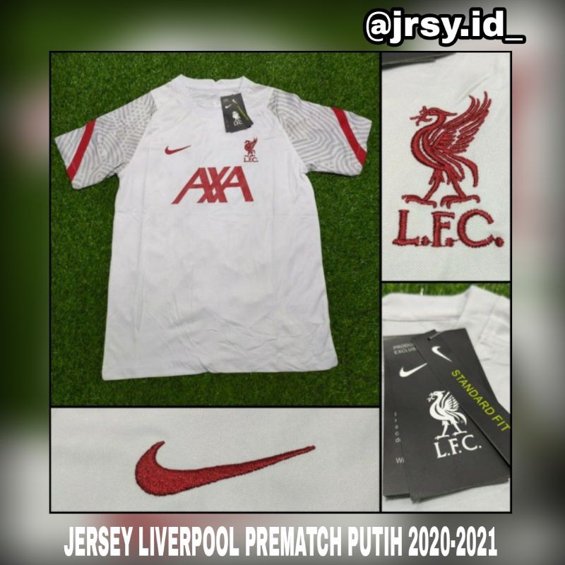 JERSEY BOLA LIVERPOOL TRAINING PREMATCH PUTIH 2020-2021