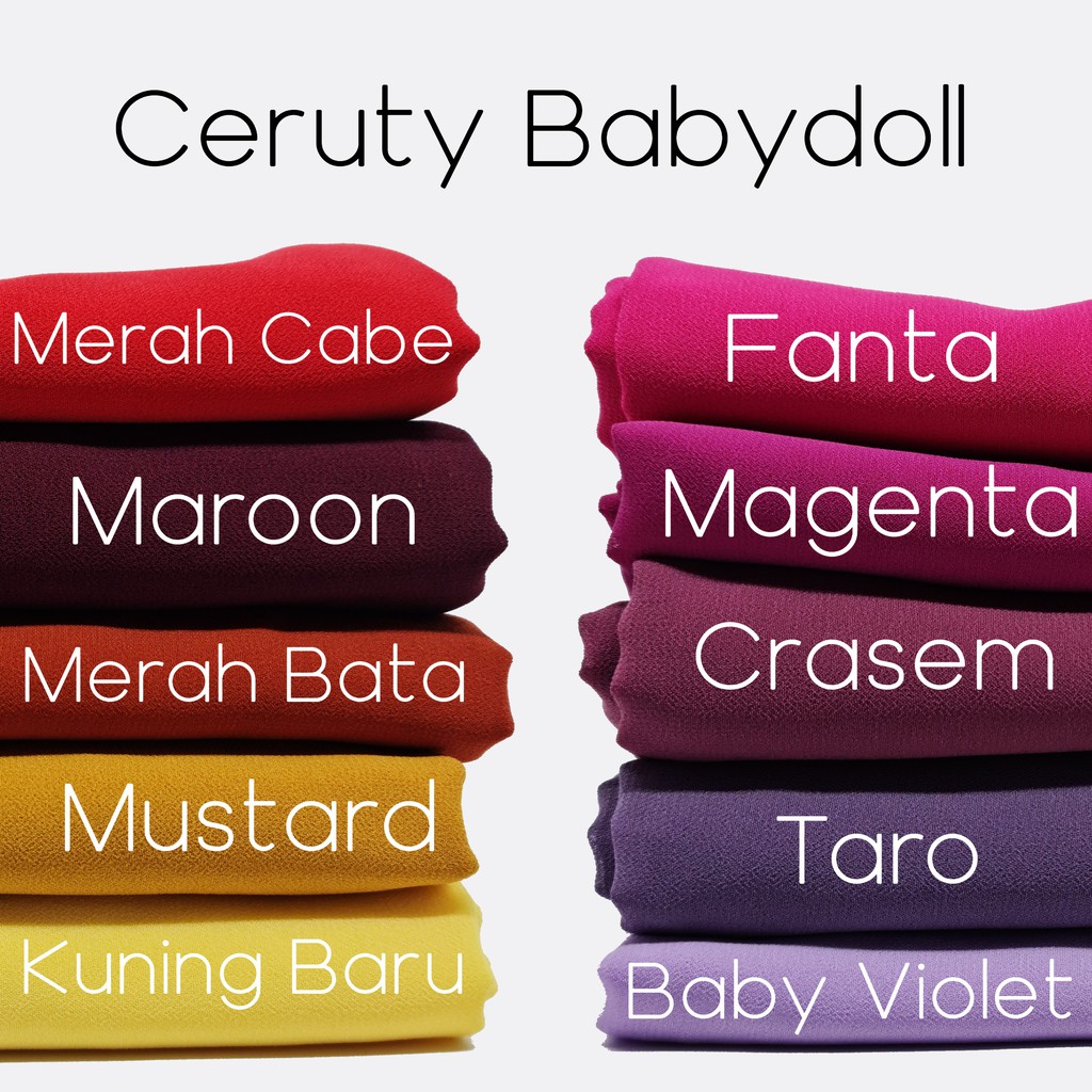 Aline Pashmina Ceruty Baby Doll Warna 1