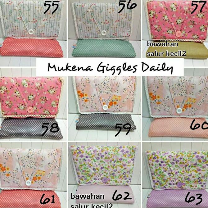 BARU DATANG Mukena KATUN design by JEPANG merk GIGGLES Daily Cantik Bagus GOOD QUALITY