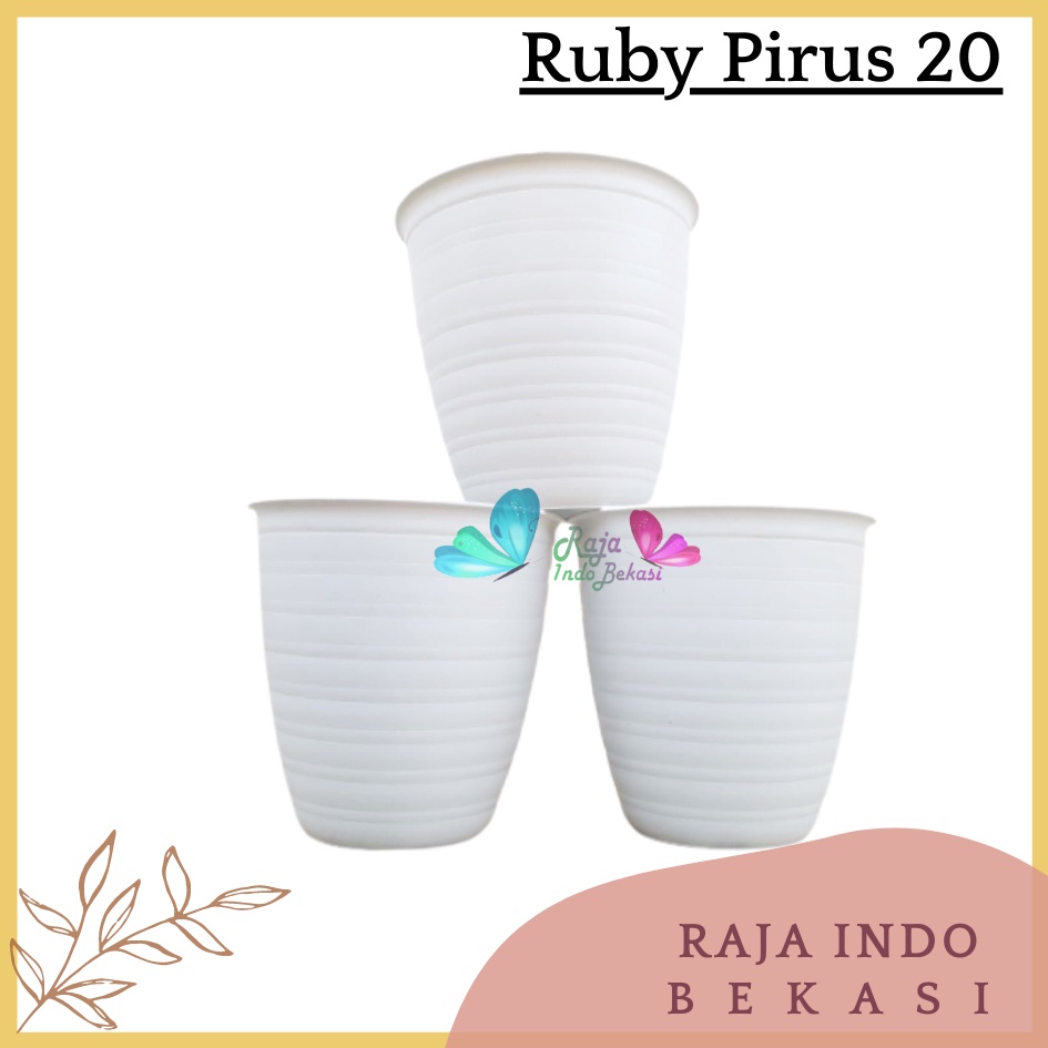 Pot Ruby Pirus 20 Putih - Pot Tawon Pirus Tirus 18 20 21 24 25 Cm Putih Hitam Murah