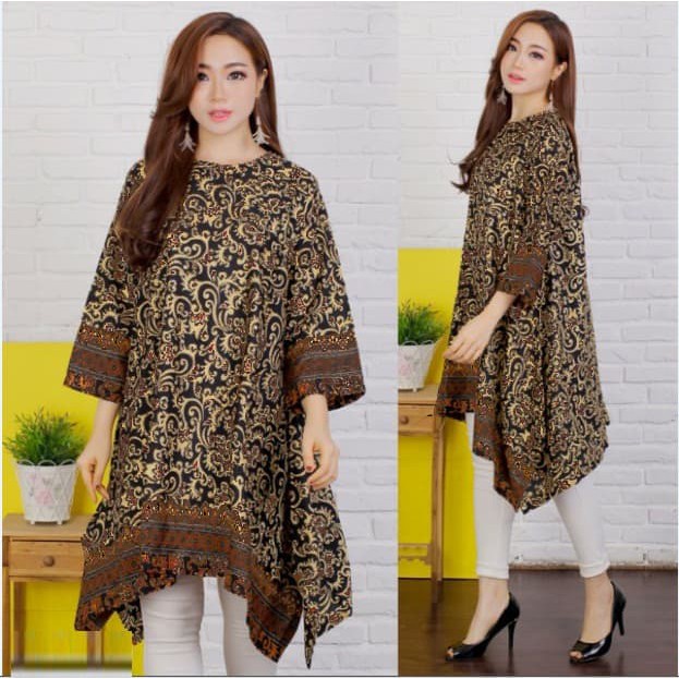 TUNIK JUMBO-SERBABIGSIZE- Tunik JUMBO SANUR Silk Glitter Bigsize Fit to XXL