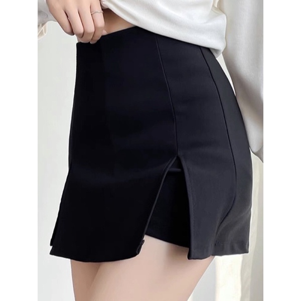 Lm Boutique~ (S-XXL) CELANA ROK DOUBLE SLIT KOREAN HIGHWAIST STYLE SKORT