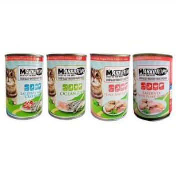 Makanan Kucing basah MARKOTOPS all varian rasa 400gram makanan basah kaleng