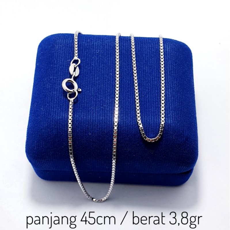 Kalung Silver 925 Asli - Kalung italy Kaca Perak 925 Lapis Emas Putih