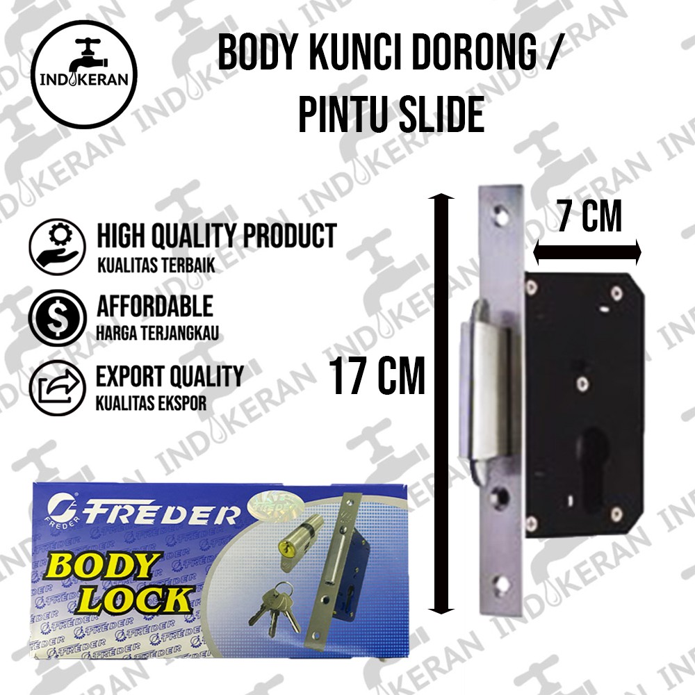 INDOKERAN - Body Kunci Pintu Dorong Slide - High Quality