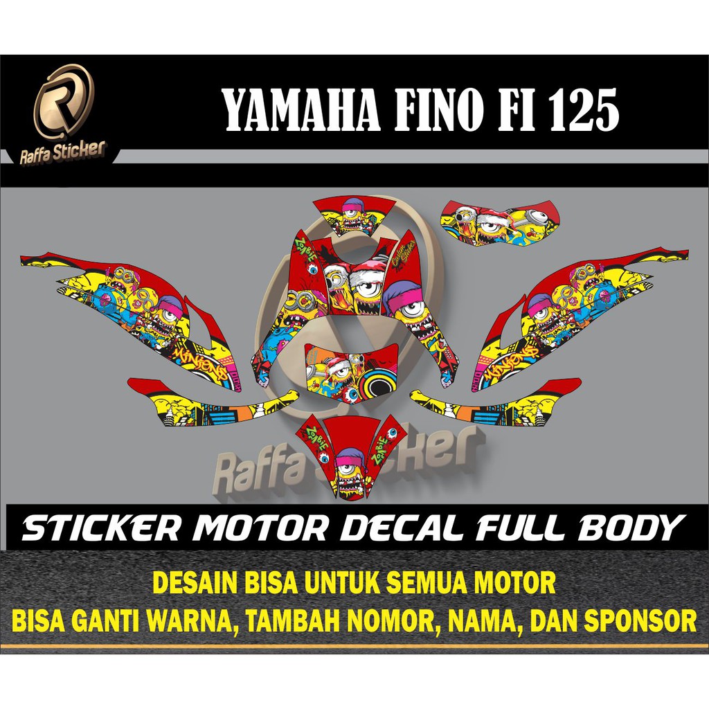 sticker decal fino 125 fullbody desain minion zombie