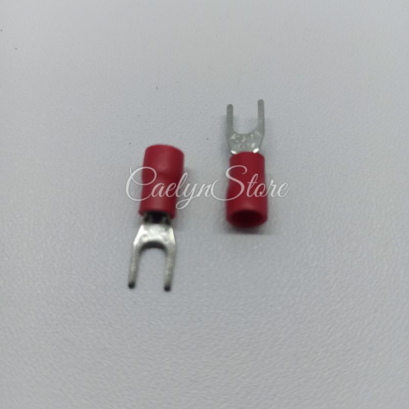 Skun Kabel 2.4mm Skun Y Skun Garpu Kabel Skun Terminal Garpu 100 pcs