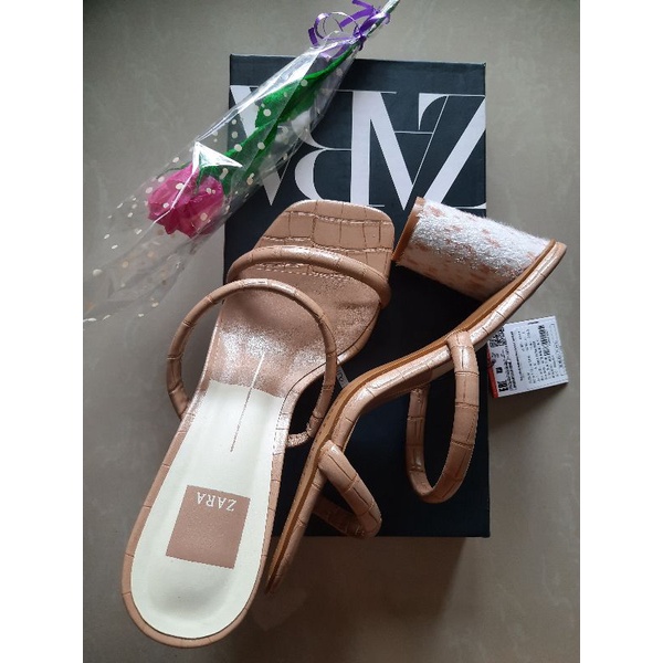 Sendal ZARA heels coklat original