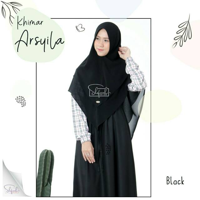 Khimar syar'i softpet antem bahan ceruty Khimar Arsylla series by Fenuza Muslimwear