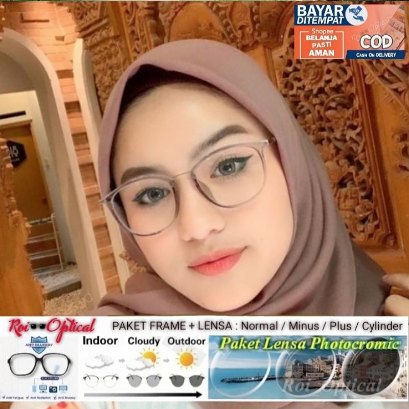KACAMATA MINUS + LENSA PHOTOCROMIC KACAMATA WANITA 1056