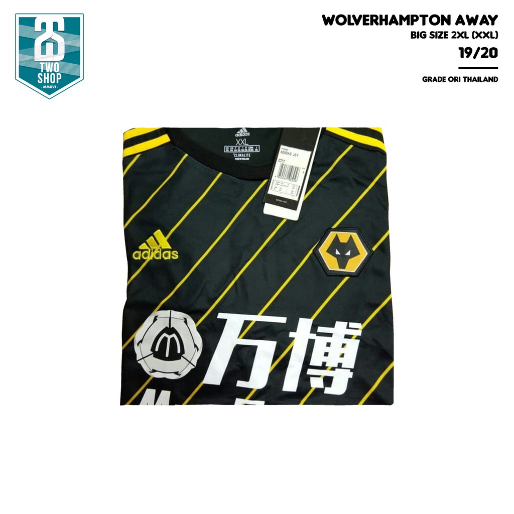Jersey Bola Wolverhampton Away 2019/2020 BIG SIZE 2XL Grade Ori