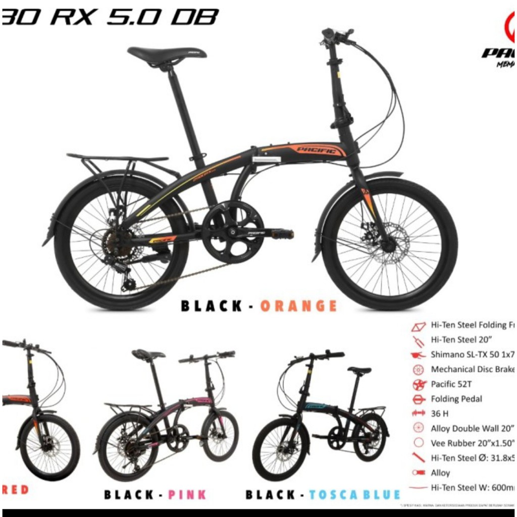 Sepeda lipat 20" Pacific 2980 RX 5.0 DB