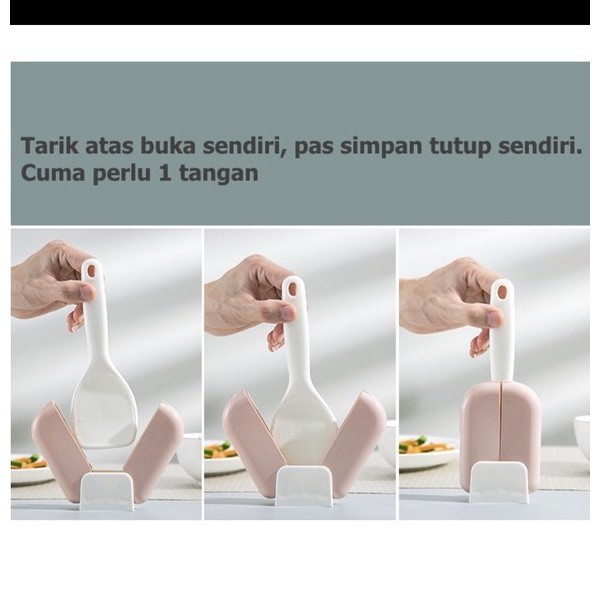 Centong Nasi Ajaib Plastik Buka Tutup Otomatis Rice Spoon Centong Nasi