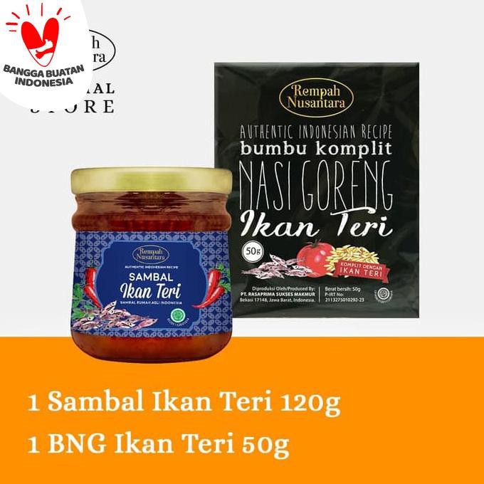 

Cuci Gudang Awal Tahun REMPAH NUSANTARA SAMBAL IKAN TERI 120GR & BUMBU NASI GORENG TERI 50GR Big