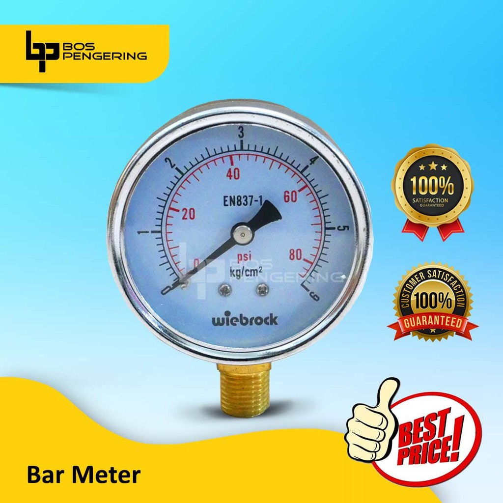 Bar Meter Boiler Setrika Uap / Dry Pressure Gauge / Barmeter Setrika Uap