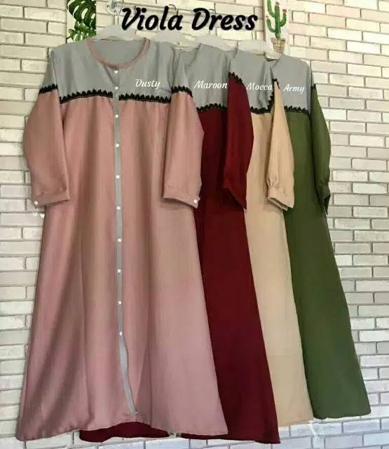 Viola dress baju gamis  fashion muslim