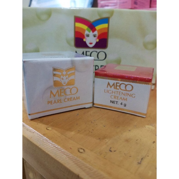 (1 paket)Meco pearl cream siang 12gr ,mecomalam 6gr