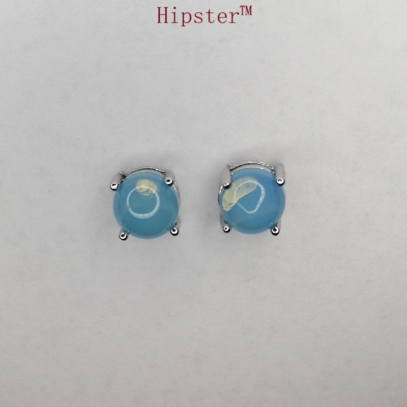 New Simple Personalized All-Match round Sapphire Stud Earrings