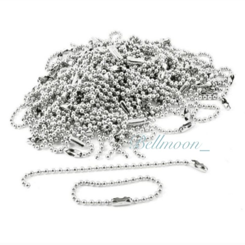 (Isi 100pcs) Rantai hang tag / Rantai kuku nikel silver/gold 10cm/ gantungan kunci hang tag