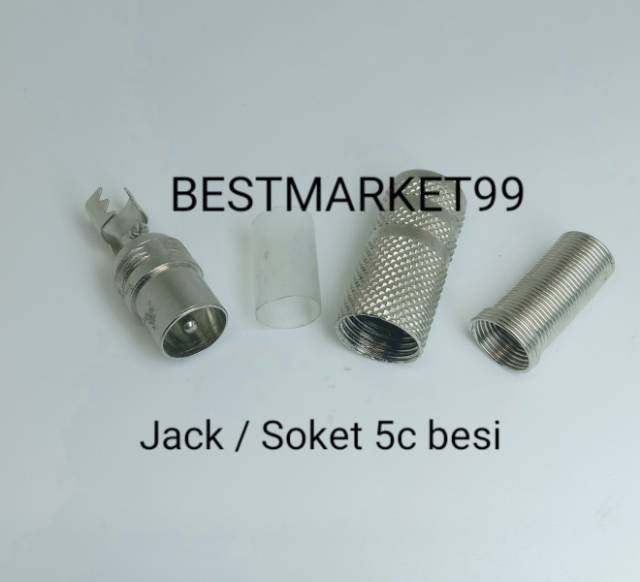 Jack TV / Jack 5C Besi (male) / soket (female) antenna TV 5C Besi Kwalitas Bagus  bisa pilih di menu cekout harga / 10 pc