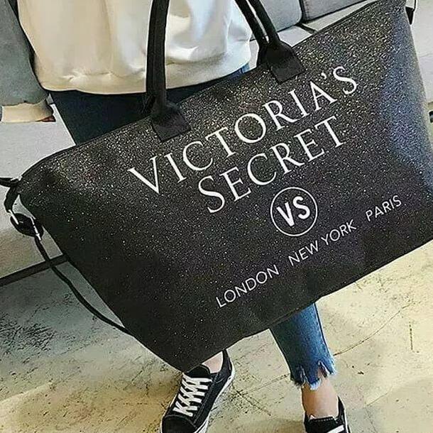 Tas Besar Weekender Beach Bag Victoria Secret VS Large Totebag Glitter [[[TERBARU BISA COD]]]