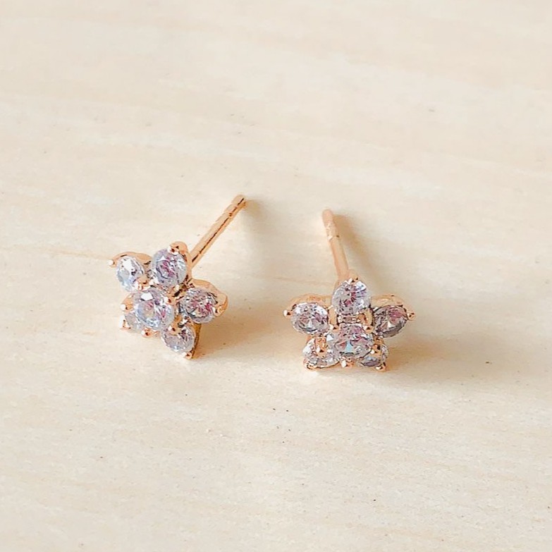 Anting Wanita Model Bintang Lima Zirconia Gold Xuping