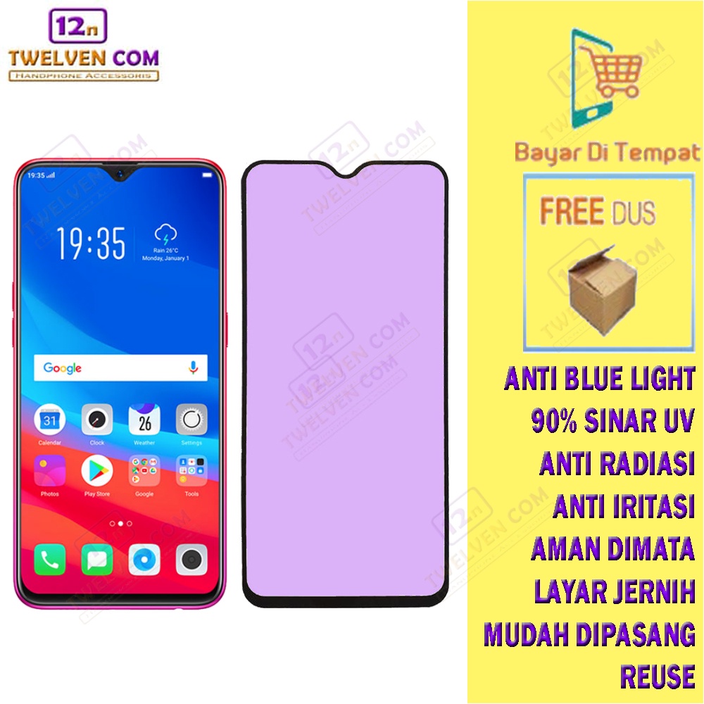 [FLASH SALE] ANTI BLUE LIGHT TEMPERED GLASS Oppo F9 / F9 Pro