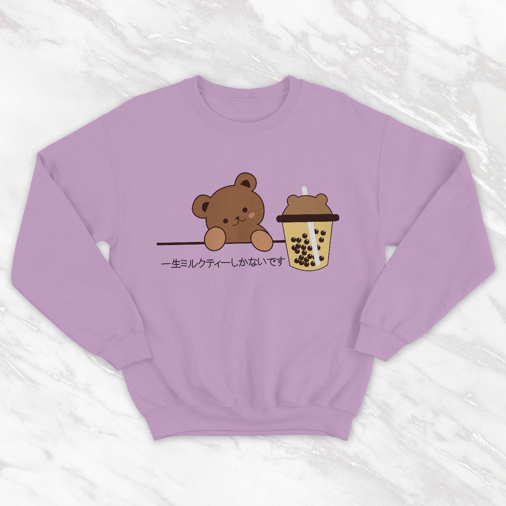 SWEATER WANITA OVERSIZE BEAR AND BOBA // ATASAN WANITA CASUAL LUCU SIZE M TO XXL // CREWNECK WANITA FLEECE TEBAL PREMIUM HALUS KECE TERBARU,