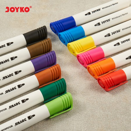 ( Set 12 Warna ) JOYKO SPIDOL PAPAN TULIS ( BISA DIHAPUS ) - COLOR WHITEBOARD MARKER NON PERMANENT 12 COLOUR GLASSBOARD