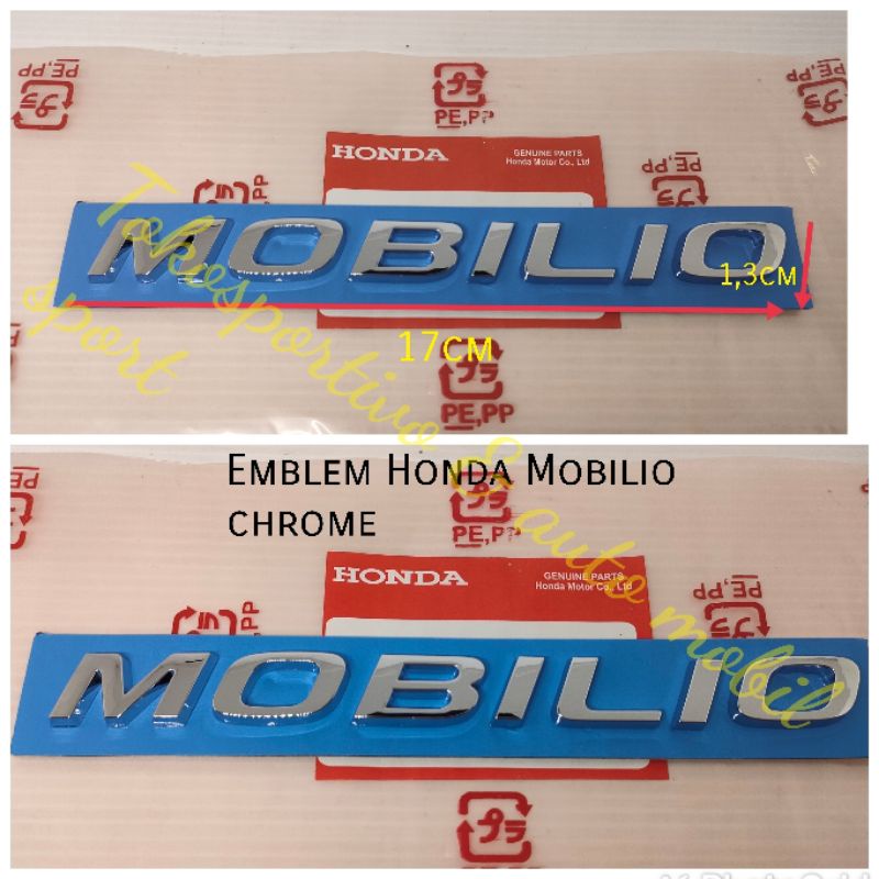 Emblem Logo stiker Lambang huruf Tulisan Honda Mobilio chrome mobilio