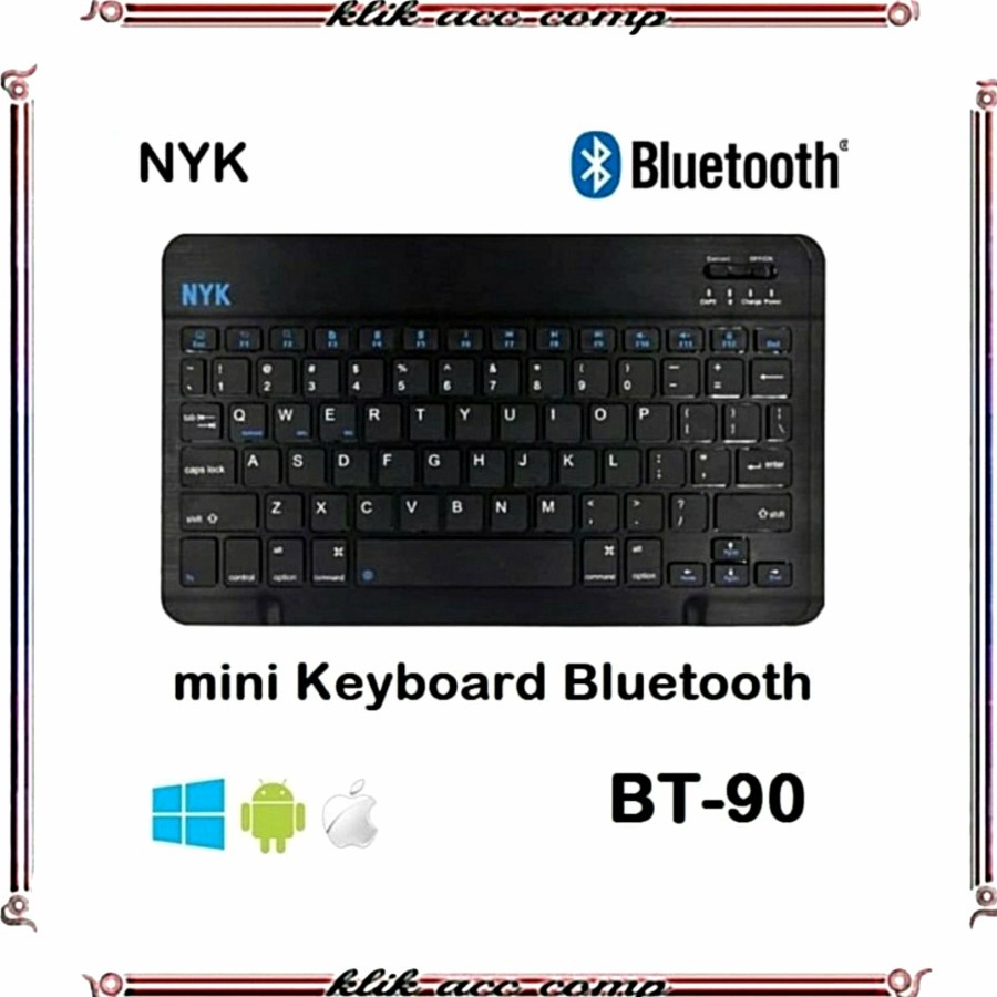 Keyboard Bluetooth  NYK BT90 / Keyboard Bluetooth Mini Slim Bisa untuk ,Android