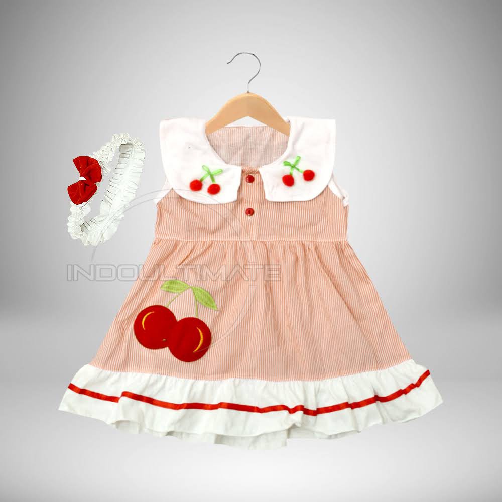 Baju Bayi Perempuan Dress + Bando Baju Rok Terusan Bayi Rok Bayi Dress Bayi TRS-119