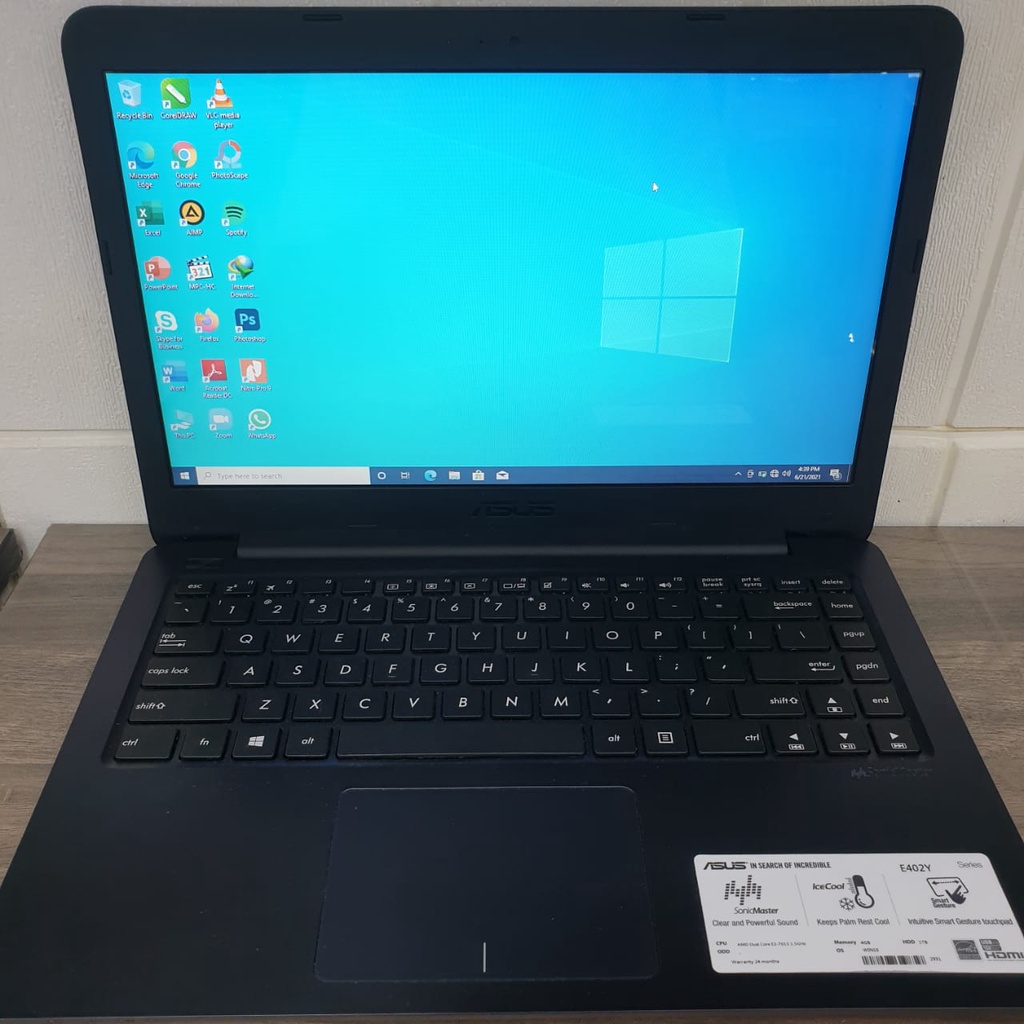 LAPTOP ASUS E402YA AMD E2 7015 4GB HDD500GB 14INC WINDOWS 10