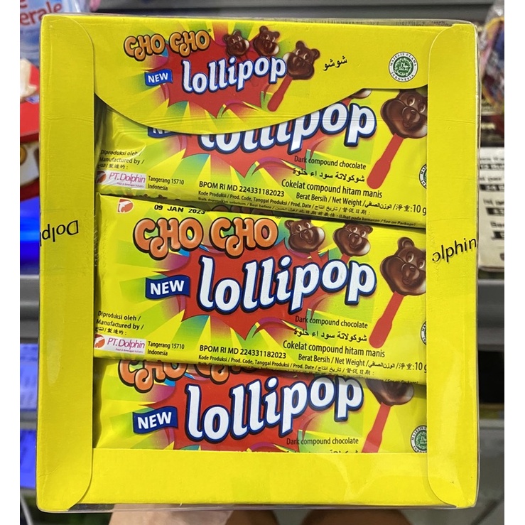 

Cho cho lollipop coklat/ strawberry stik 1 box isi 24pcs