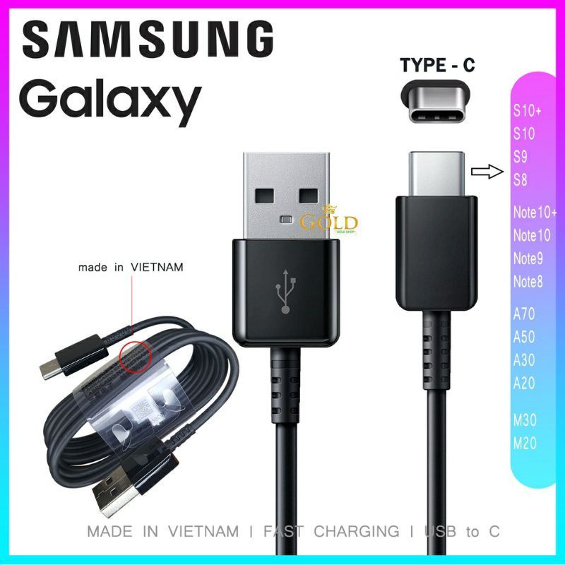 SAMSUNG KABEL DATA GALAXY S10 S10E S10+ TYPE C ORIGINAL 100% -HITAM