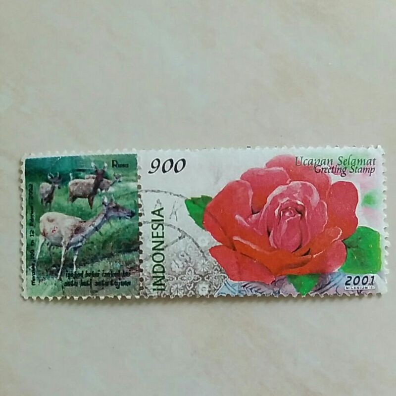 

(AA) Perangko Prisma Bunga Mawar Type 2 - Rusa 2003 Used